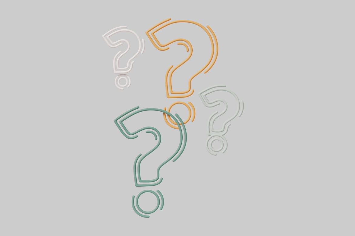 Download Question mark in a stylized three-dimensional style 3D Model