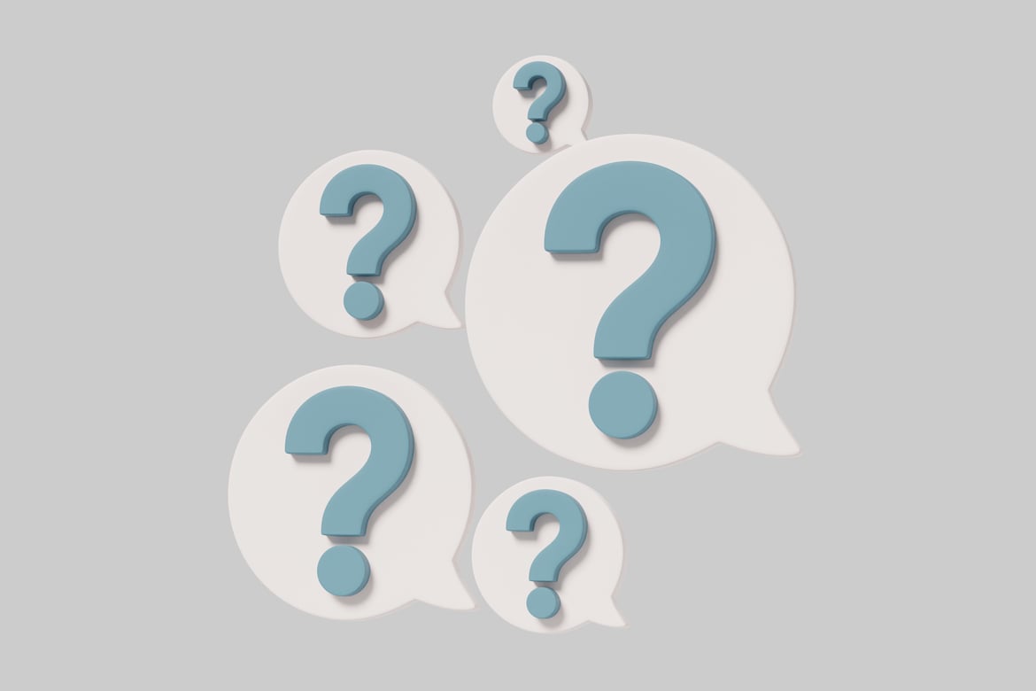 Download Question marks enclosed in speech bubbles 3D Model