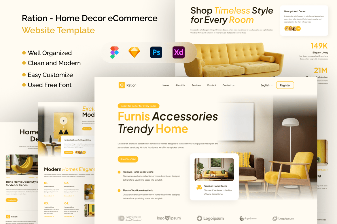 Download Ration - Home Decor eCommerce Website Figma Design