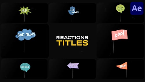 Download Reactions Titles | After Effects After Effect Template