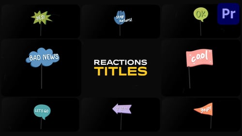 Download Reactions Titles | Premiere Pro MOGRT Premiere Pro Template