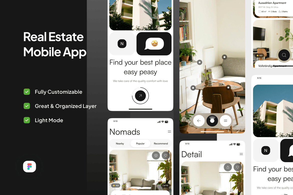 Download Real Estate App - Nomads Figma Design