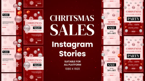 Download Realistic Christmas Sales Instagram Stories After Effect Template