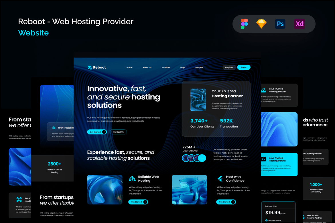 Download Reboot - Web Hosting Provider Website Figma Design