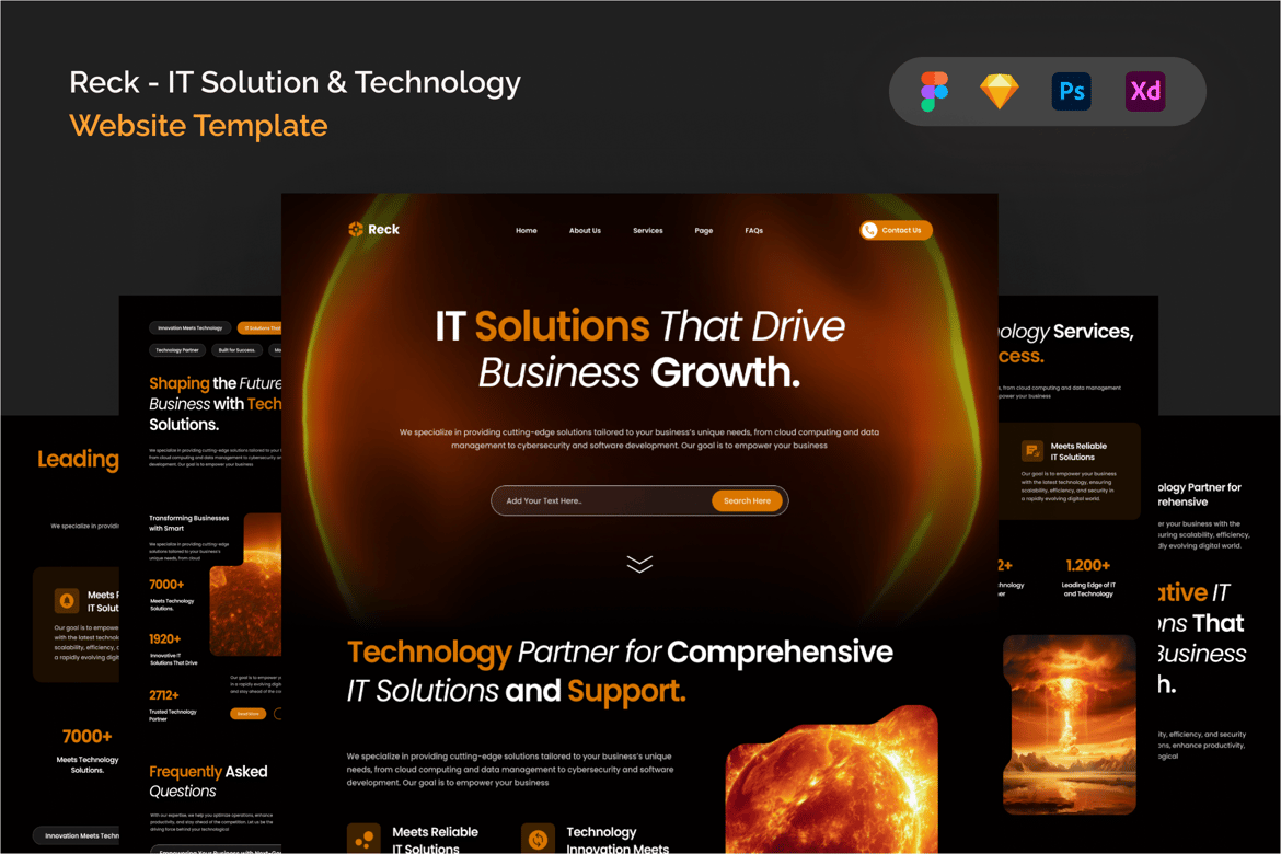 Download Reck - IT Solution & Technology Website Template Figma Design