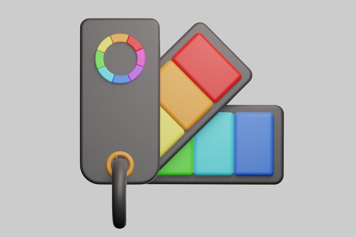 Download Rectangular object with color wheel and buttons 3D Model