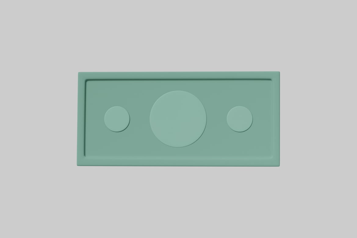 Download Rectangular object with three circular indentations 3D Model