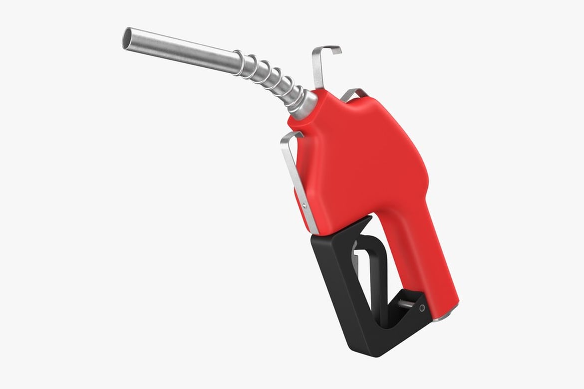 Download Red and Black Angled Fuel Nozzle 3D Model