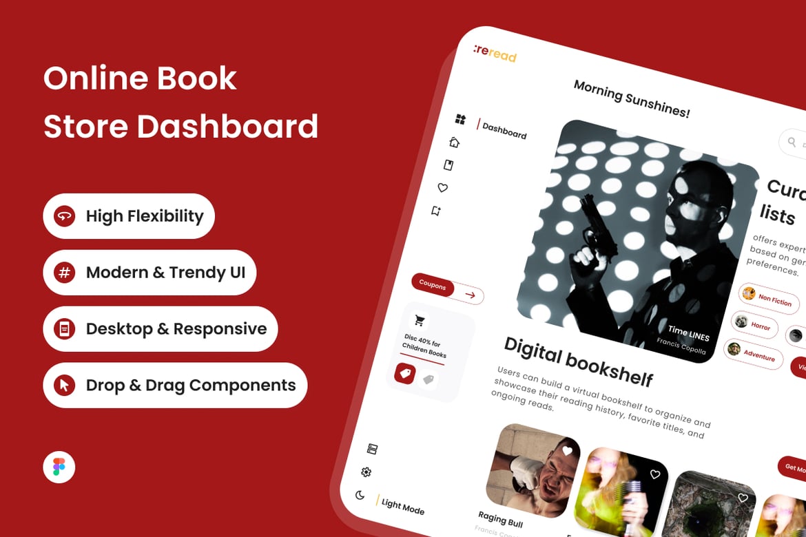 Download ReRead - Online Book Store Dashboard V1 Figma Design