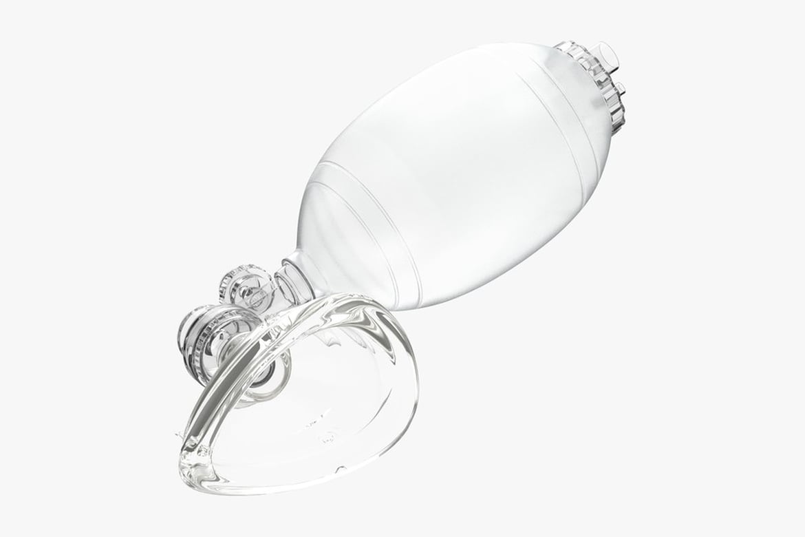 Download Resuscitator Bag, Transparent Cylindrical Vessel with Screw Cap 3D Model