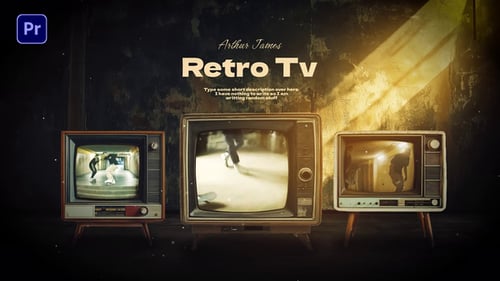 Download Retro Tv in Dark Room Premiere Pro Template