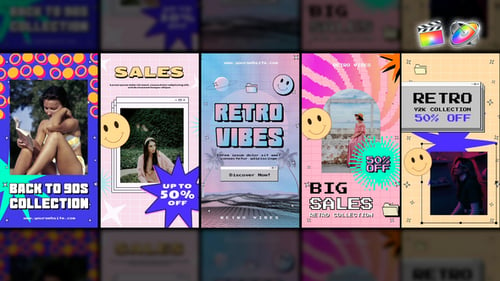 Download Retro Y2K Stories Pack Apple Motion Template