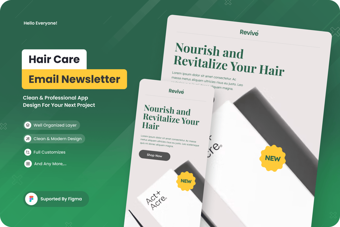 Download Revive - Hair Care Email Newsletter Figma Design