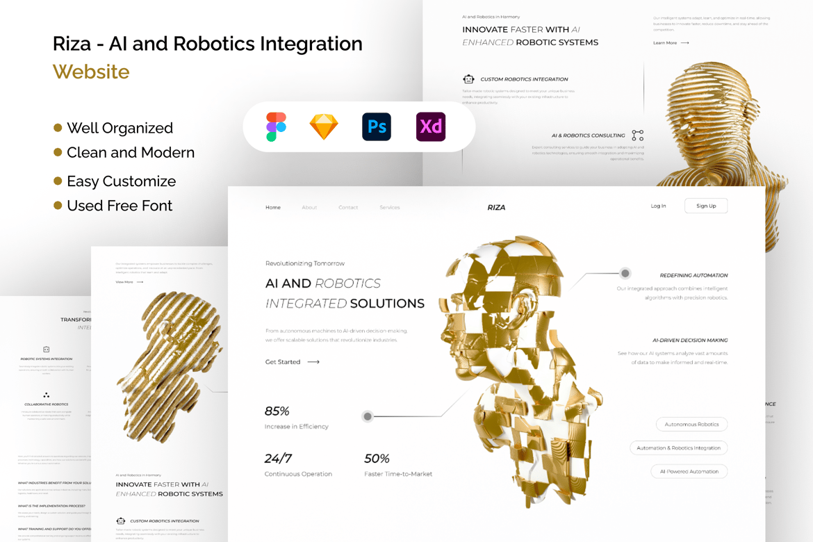 Download Riza - AI and Robotics Integration Website Figma Design