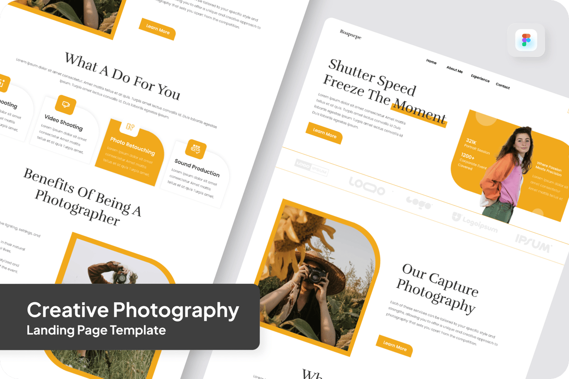 Download Roapscape - Creative Photography Landing Page Figma Design