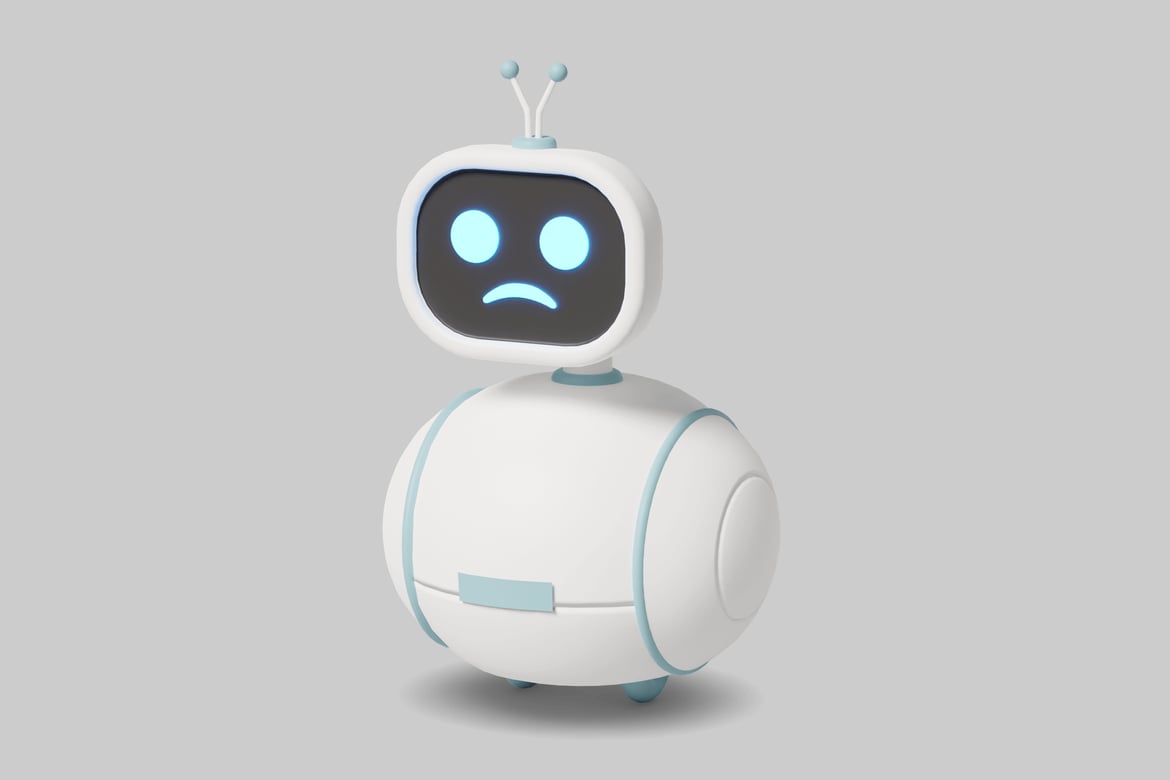 Download Robot with sad expression 3D Model