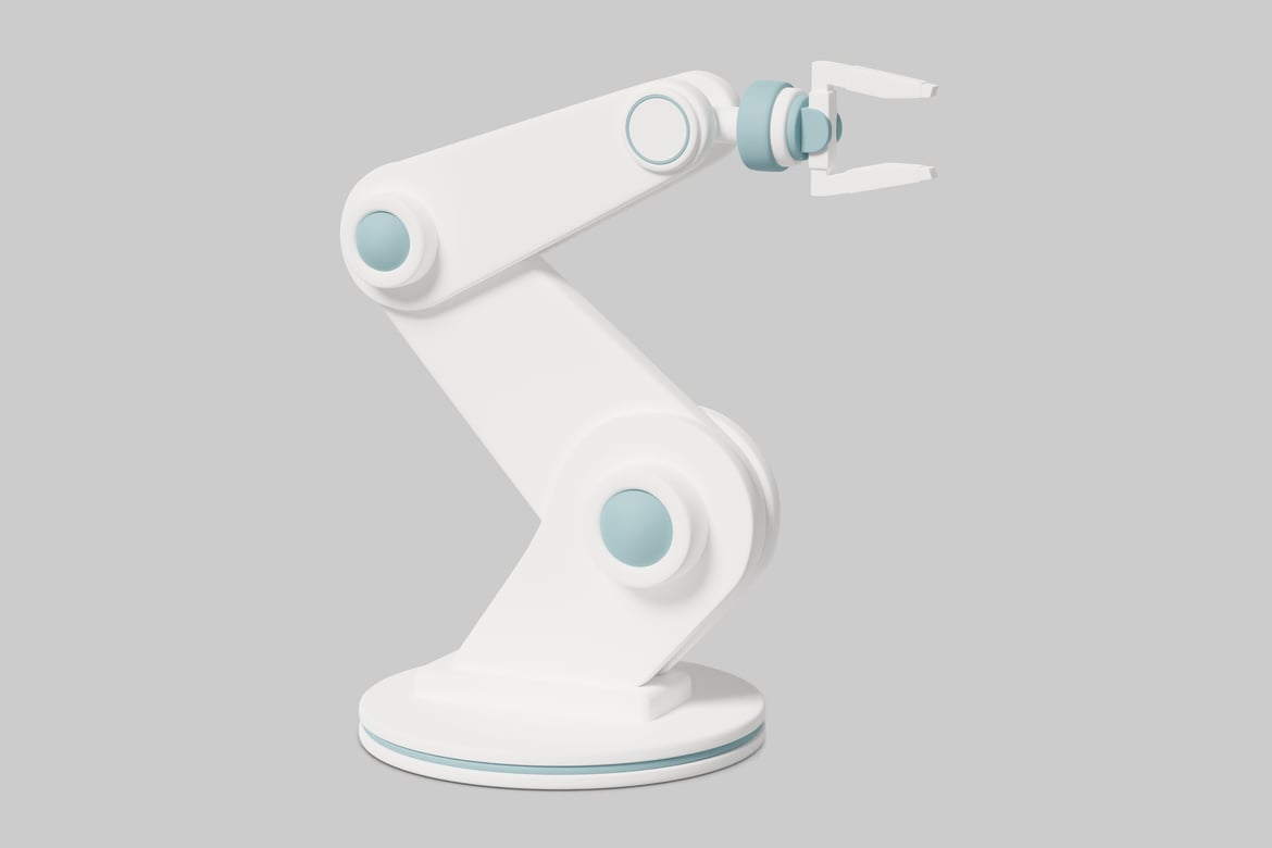 Download Robotic arm with blue joints 3D Model