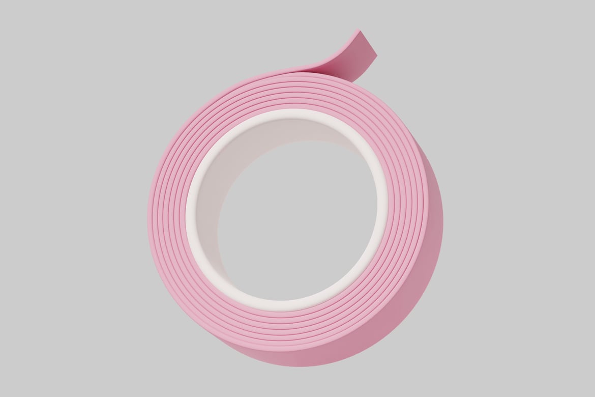 Download Roll of pink adhesive tape 3D Model