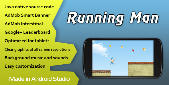 Download Running Man with AdMob and Leaderboard Android Game