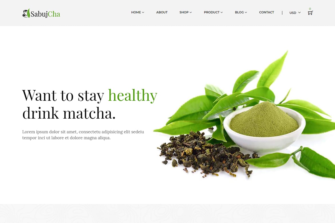 Download Sabujcha - Matcha Shopify Theme