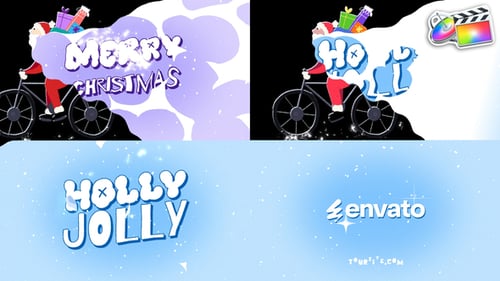 Download Santa On Bike Logo Opener | FCPX Apple Motion Template