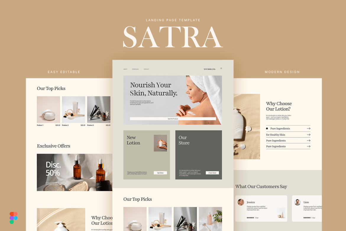 Download Satra - Landing Page Template Figma Design