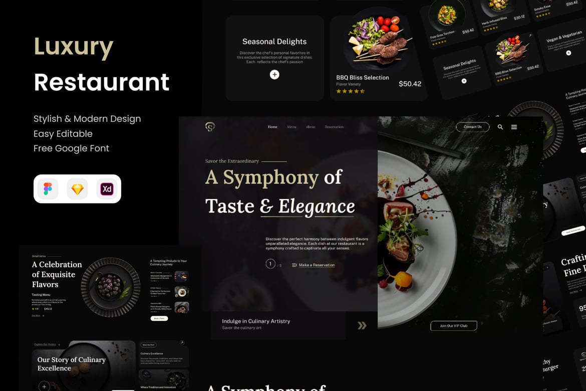 Download SavorLuxe - Luxury Restaurant website Figma Design