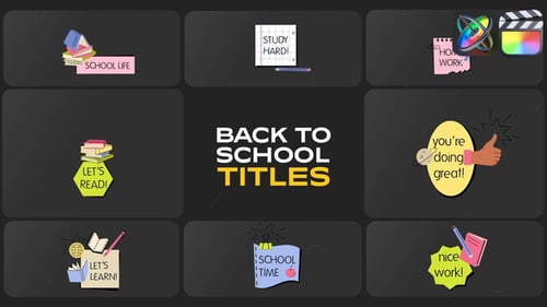 Download School Time Titles for FCPX Apple Motion Template