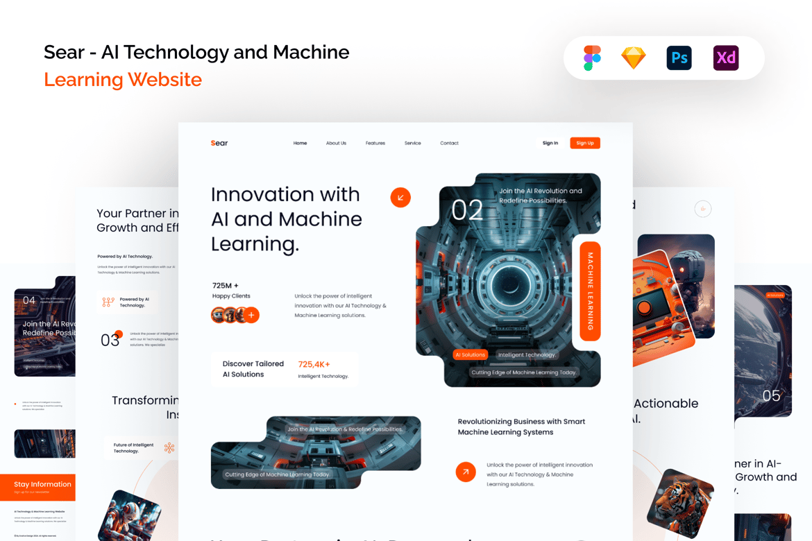 Download Sear - AI Technology & Machine Learning Website Figma Design