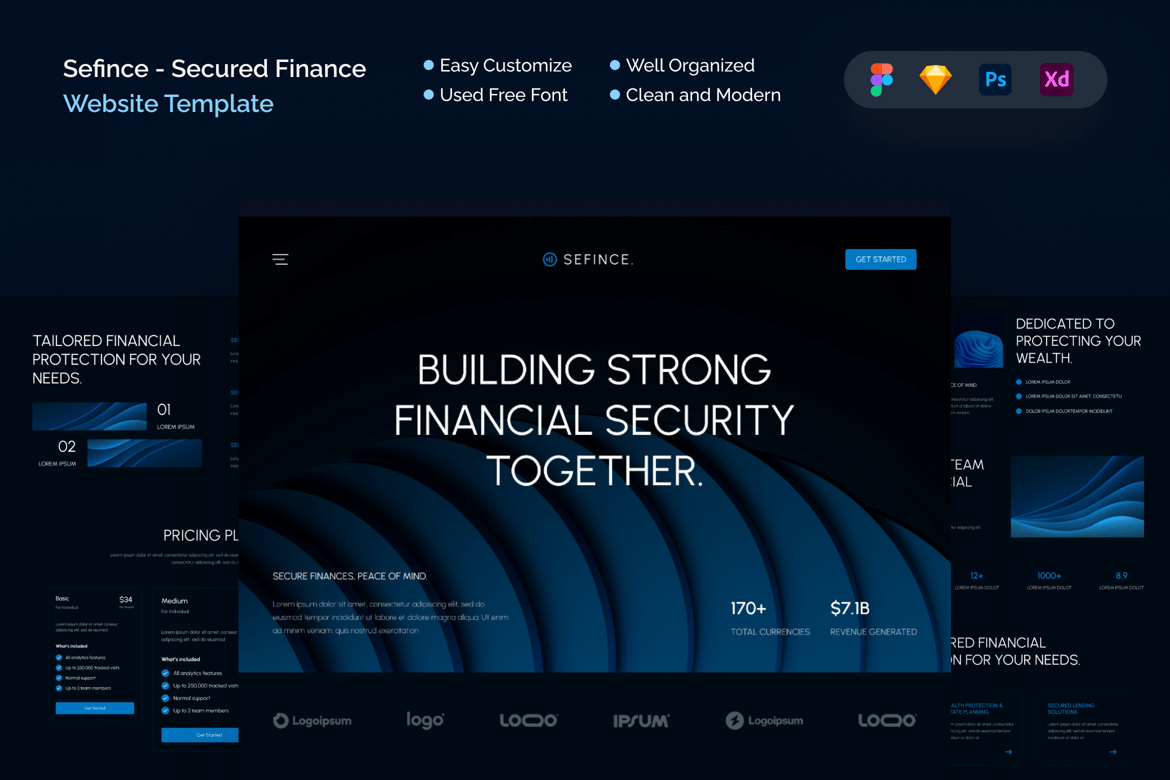 Download Sefince - Secured Finance Website Template Figma Design