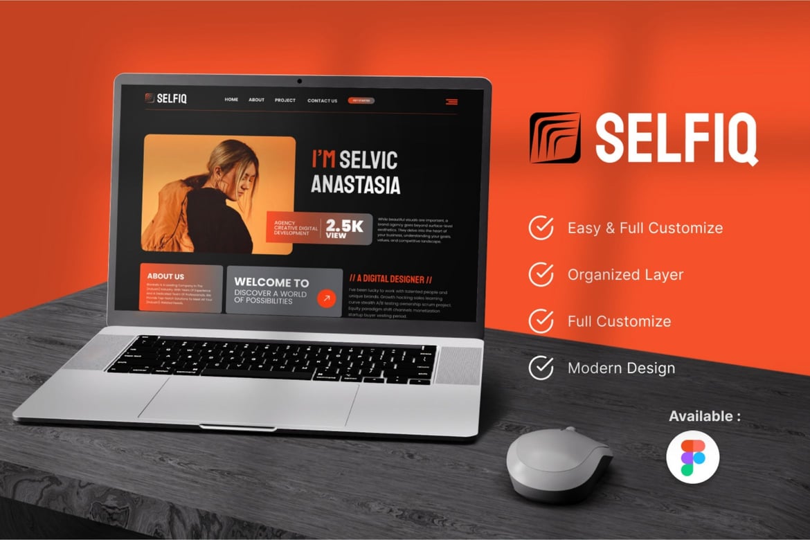 Download Selfiq - Personal Branding Landing Page Figma Design