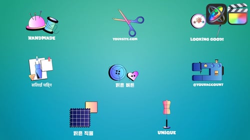 Download Sewing Icons And Titles for FCPX Apple Motion Template