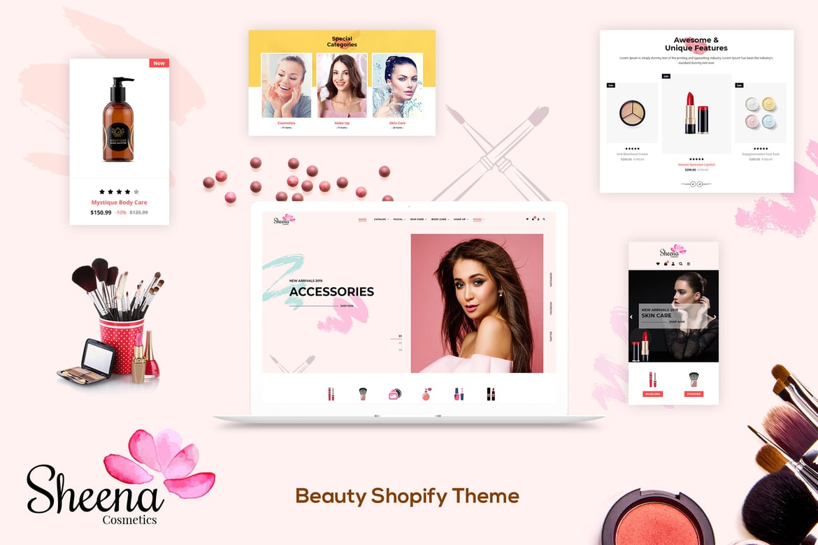 Download Sheena - Cosmetics Shopify Theme