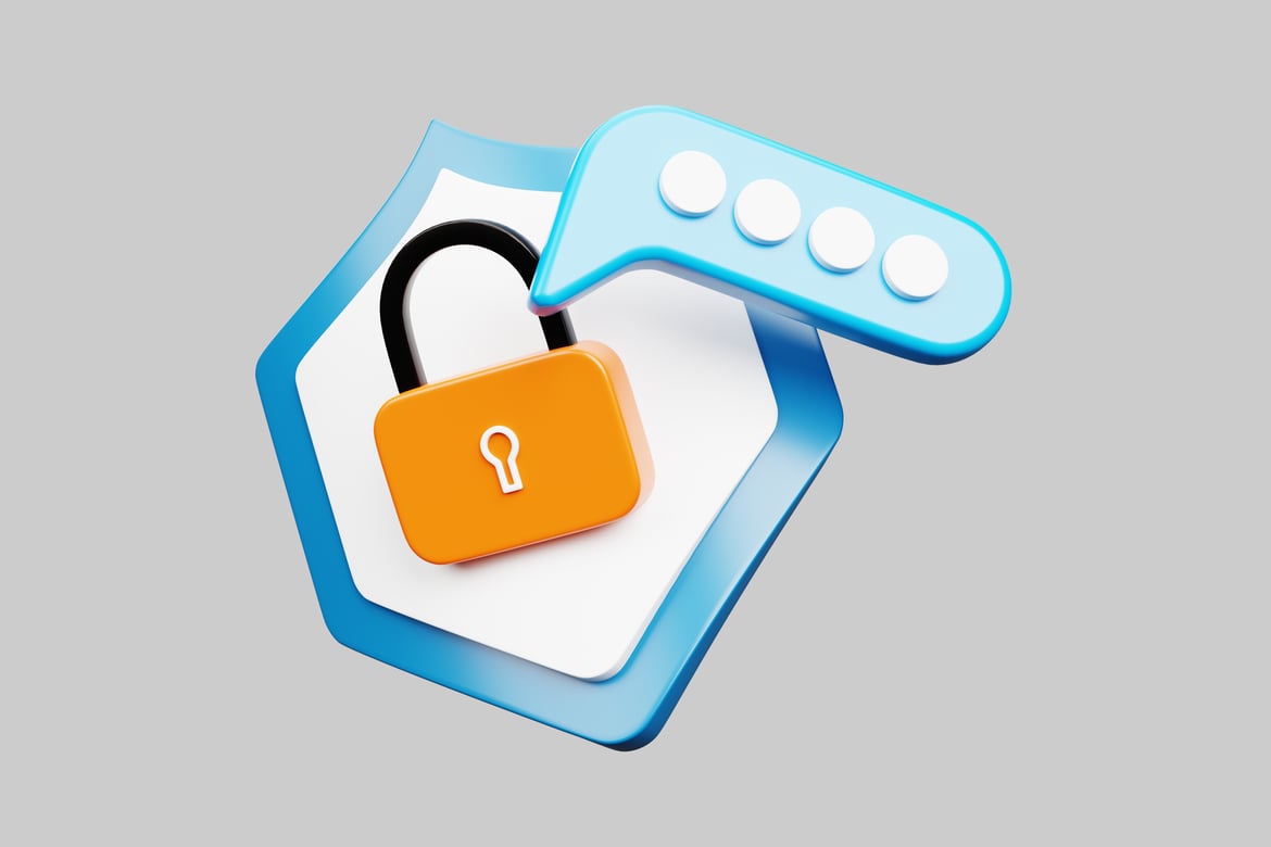 Download Shield with Padlock and Message Bubble 3D Model