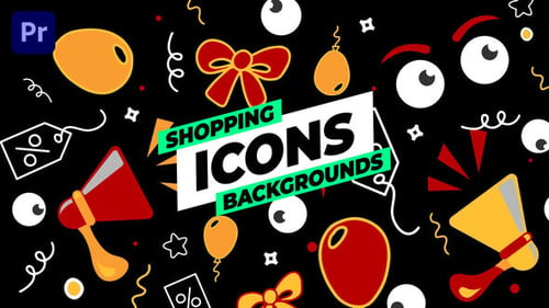 Download Shopping Icons Backgrounds Premiere Pro Template