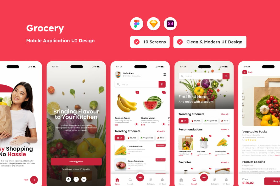 Download Shopyu - Grocery Mobile App Figma Design