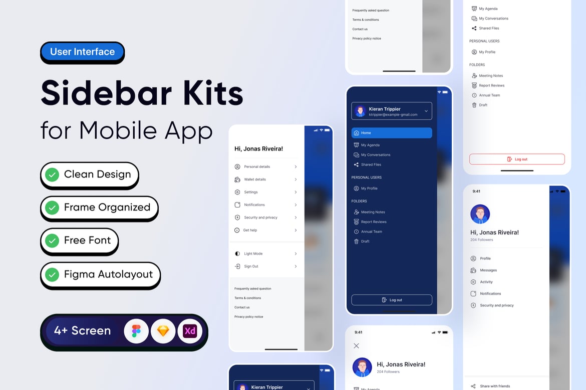 Download Sidebar Expand for Mobile App Figma Design