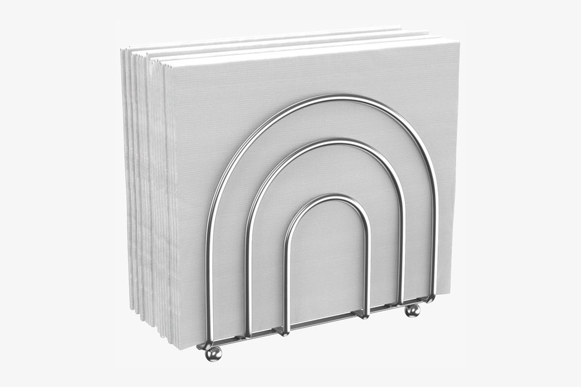 Download Silver Arch Napkin Holder with White Napkins 3D Model