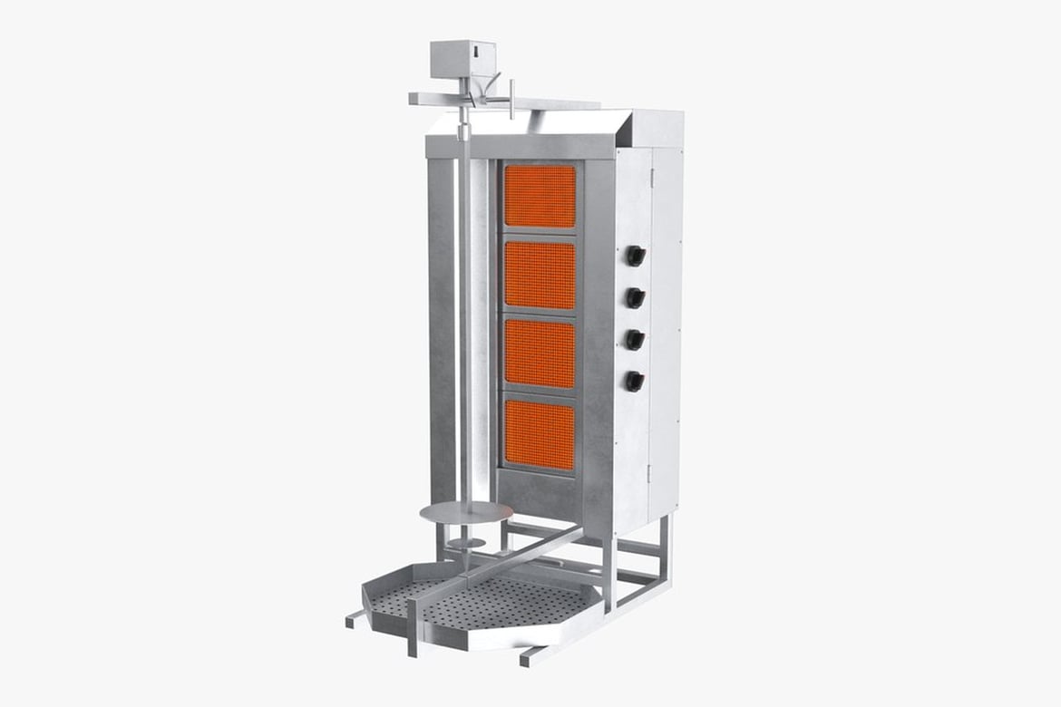 Download Silver Machine with Horizontal Bars and Orange Interior Panels 3D Model