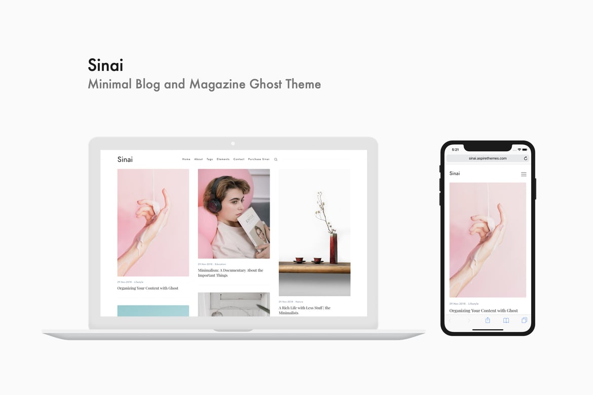 Download Sinai - Minimal Blog and Magazine  Ghost Theme