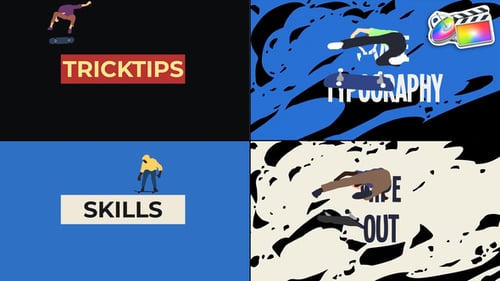 Download Skateboarding Typography Scenes for FCPX Apple Motion Template