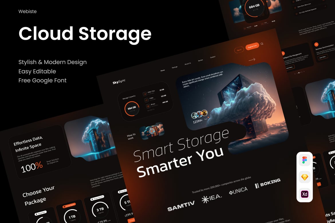 Download SkySync - Cloud Storage Website Figma Design