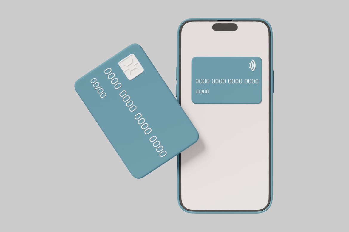 Download Smartphone and credit card 3D Model