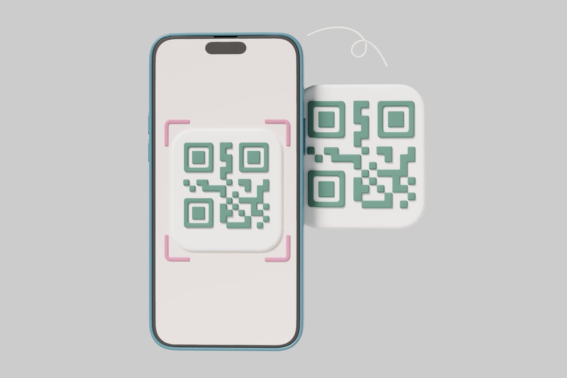 Download Smartphone with QR code 3D Model