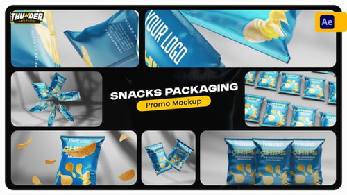 Download Snacks Packaging Promo Mockup After Effect Template