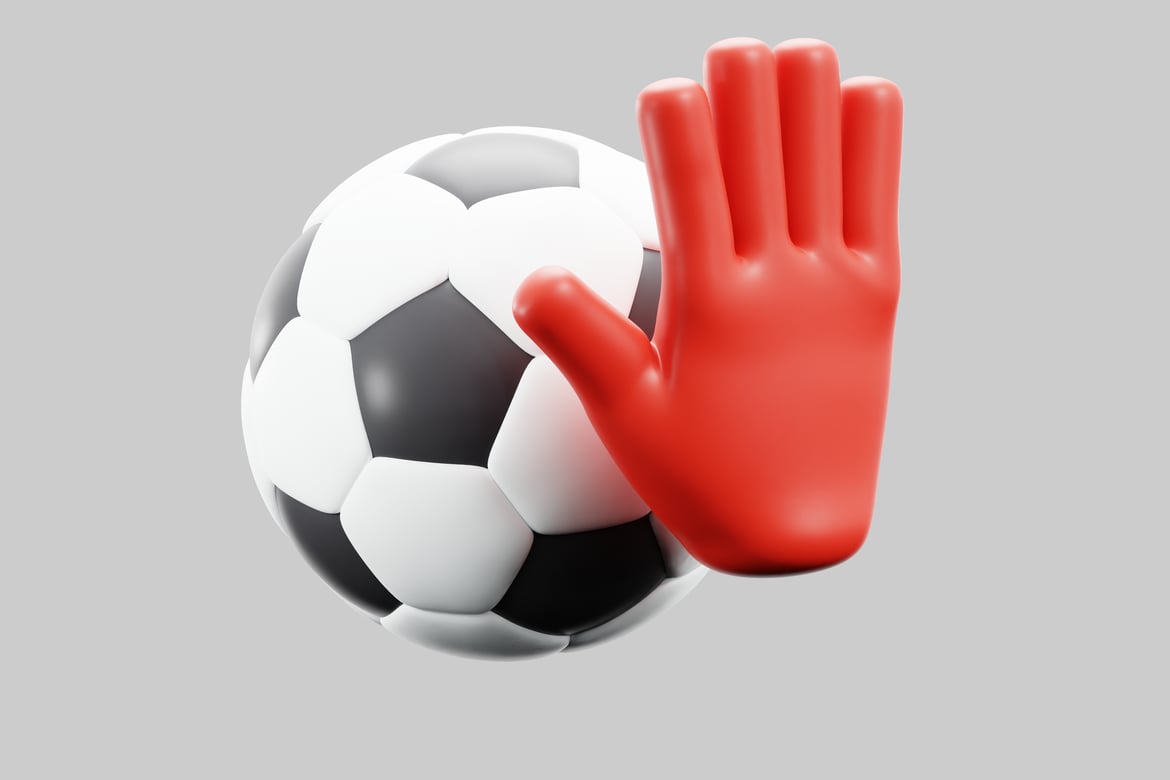 Download Soccer ball and hand 3D Model