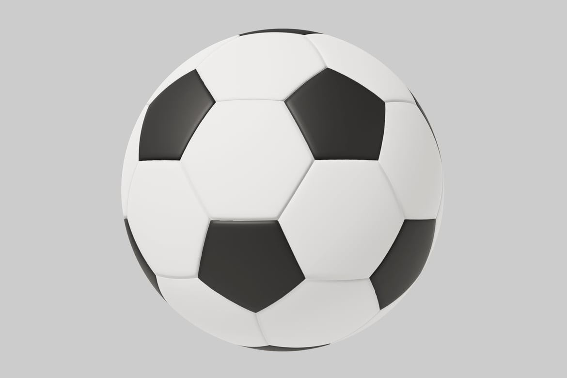 Download Soccer ball with white and black color scheme 3D Model