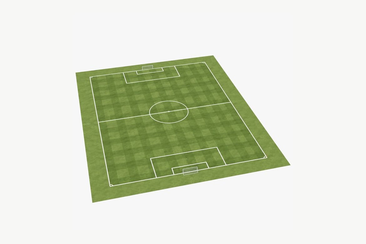 Download Soccer Field with Checkerboard Pattern 3D Model