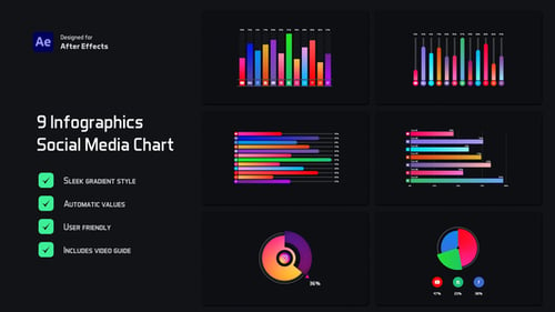 Download Social Media Chart Infographics After Effect Template