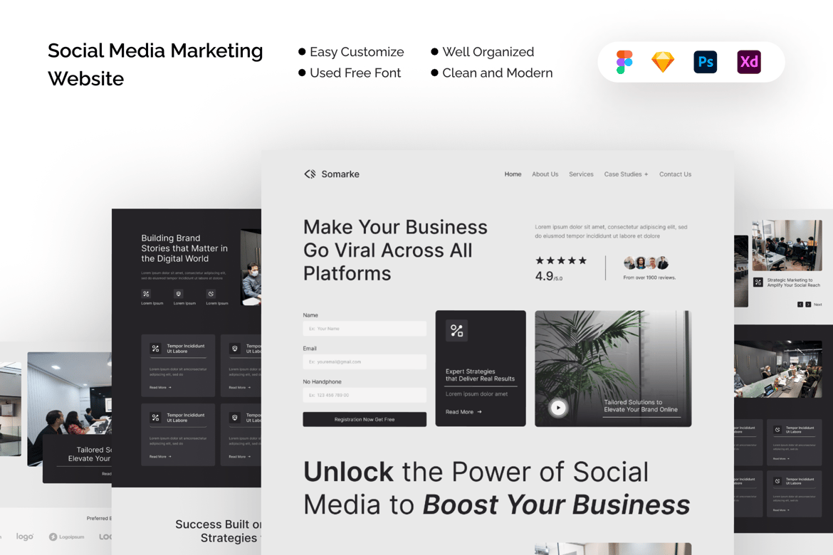 Download Social Media Marketing Website Figma Design